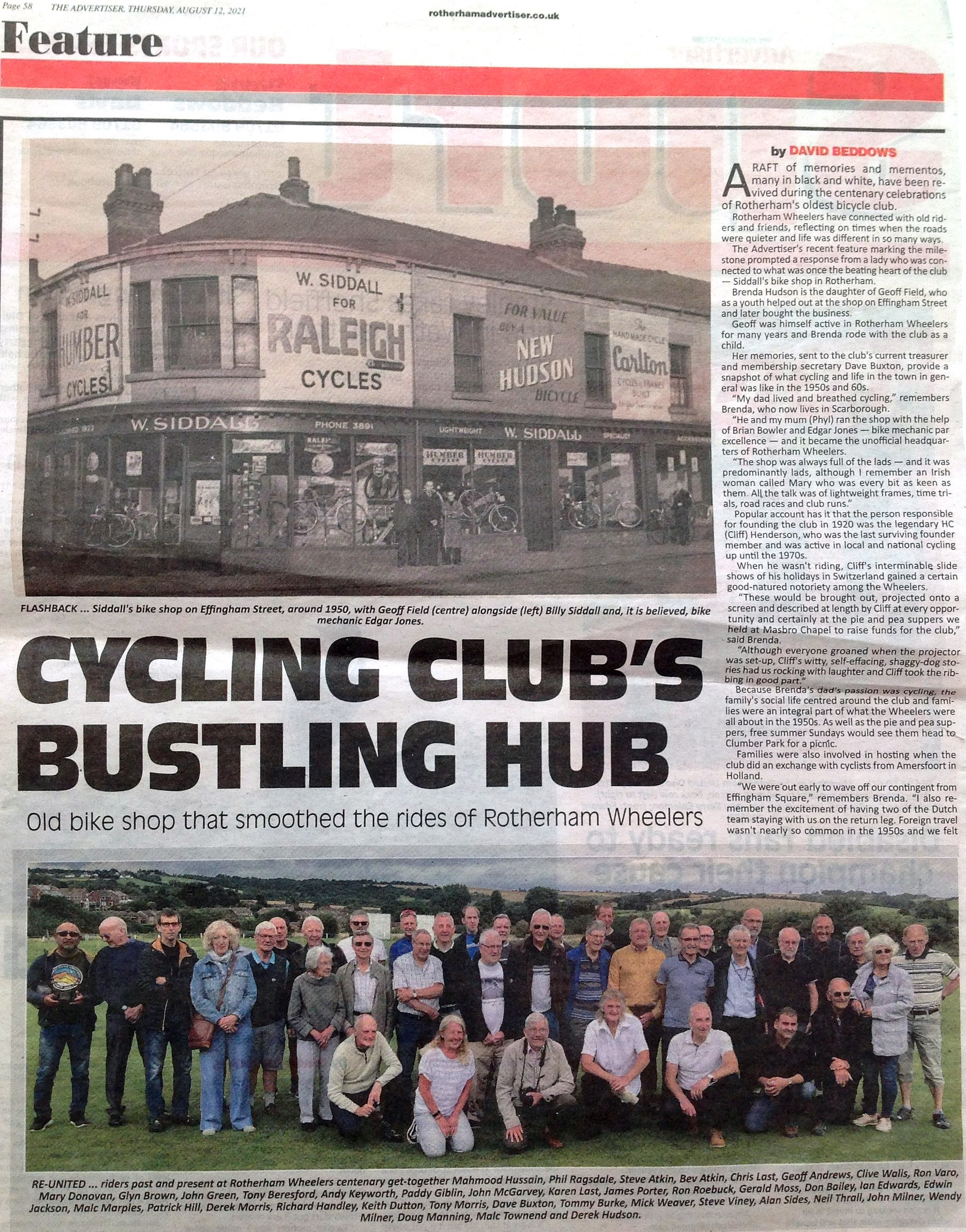 Rotherham Advertiser article - 12th August 2021